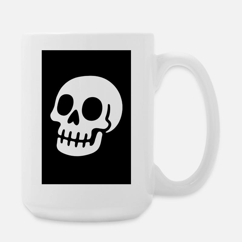 Minimalist_Two-Tone_Skull_Illustration_In_Bold_ - Große Tasse 440 ml - Weiß
