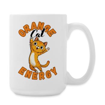 Orange Cat Energy - Large Mug 440 ml - white - Right