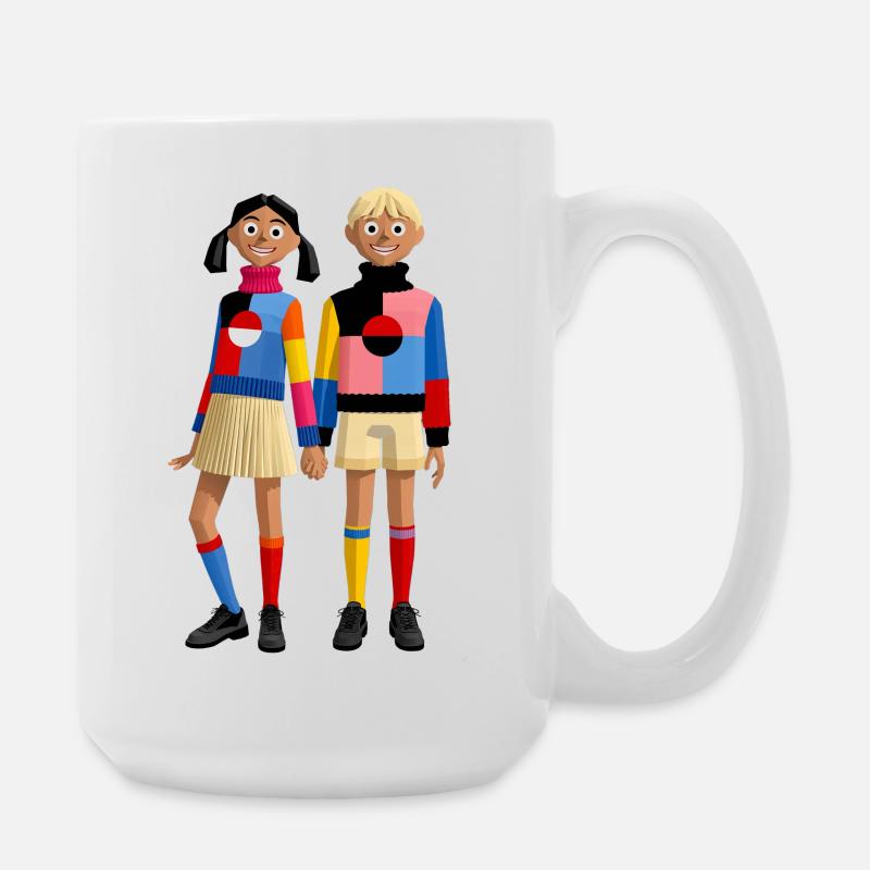 Kiki und Mimo - Große Tasse 440 ml - Weiß