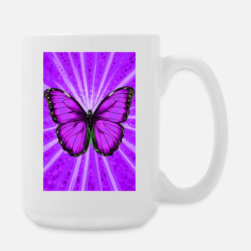 butterfly - Large Mug 440 ml - white