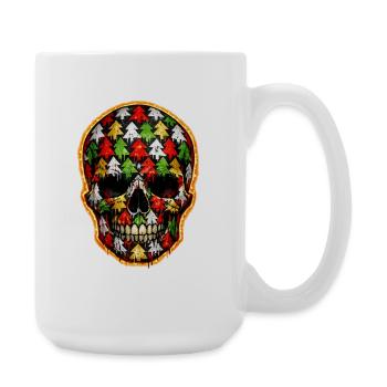 Totenkopf mit Tannenbaummotiv . 1 - Große Tasse 440 ml - Weiß - Rechts