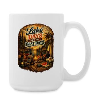 Lake Days am See – Beste Tage - Große Tasse 440 ml - Weiß - Rechts