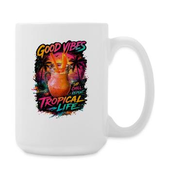 Tropische Gute-Laune Vibes - Large Mug 440 ml - white - Right