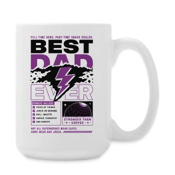 Best Dad Ever Superhero Style - Große Tasse 440 ml - Weiß - Rechts