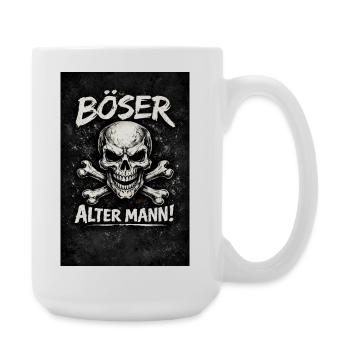 Böser Alter Mann Skull - Große Tasse 440 ml - Weiß - Rechts
