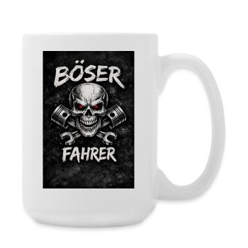 Böser Fahrer Skull - Große Tasse 440 ml - Weiß - Rechts