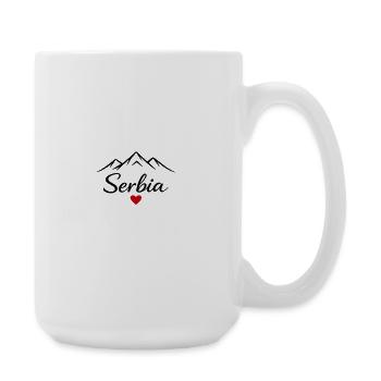 Souvenir de design de voyage en Serbie : vacances dans les Balkans - Grande tasse 440 ml - blanc - Droite