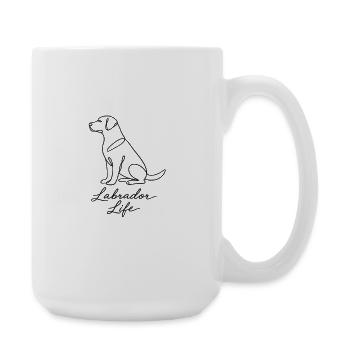 Labrador Retriever Hund Pfote Wald Berge - Große Tasse 440 ml - Weiß - Rechts