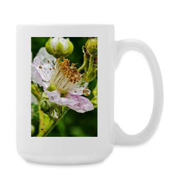 Élégance botanique de la fleur de mûre - Grande tasse 440 ml - blanc - Droite