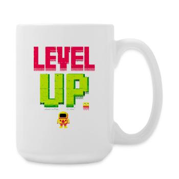 Level Up Pixelheld Retro - Große Tasse 440 ml - Weiß - Rechts