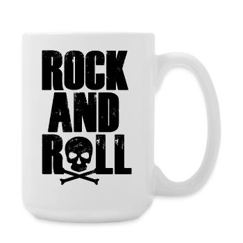 Typographie rock and roll avec crâne - Grande tasse 440 ml - blanc - Droite