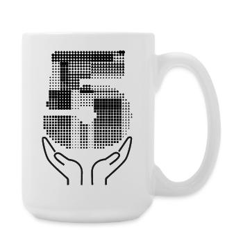 Geometric Number Five Dark Concept Art - Large Mug 440 ml - white - Right