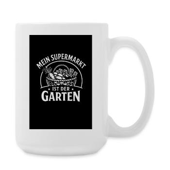 Garten statt Supermarkt - Große Tasse 440 ml - Weiß - Rechts