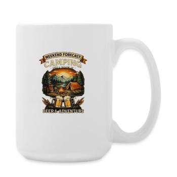 Prévisions du week-end : Camping, bière et aventure - Grande tasse 440 ml - blanc - Droite