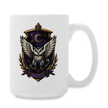 Moonlit Night Owl Crest - Large Mug 440 ml - white - Right