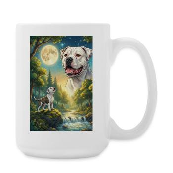 Howling to the Moon American Bulldog - Large Mug 440 ml - white - Right