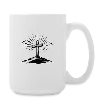 Christianity Cross Faith Religious Motif - Large Mug 440 ml - white - Right