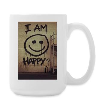I'm happy? Graffiti - Large Mug 440 ml - white - Right