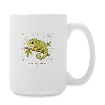 Adaptive Signal Chamäleon im Goldrahmen - Große Tasse 440 ml - Weiß - Rechts