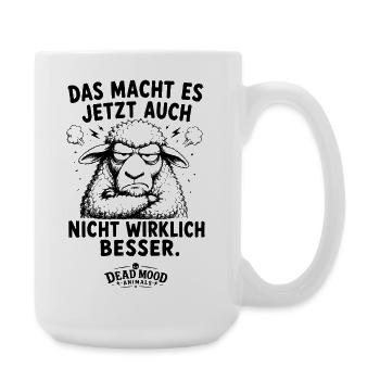 Genervtes Schaf Sarkasmus Humor Lustiger Spruch - Große Tasse 440 ml - Weiß - Rechts