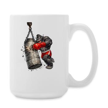 Gorilla Boxer Punching Bag Barrel Zinc - Large Mug 440 ml - white - Right