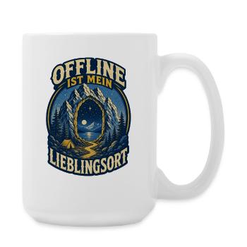 Offline ist mein Lieblingsort – Outdoor - Große Tasse 440 ml - Weiß - Rechts