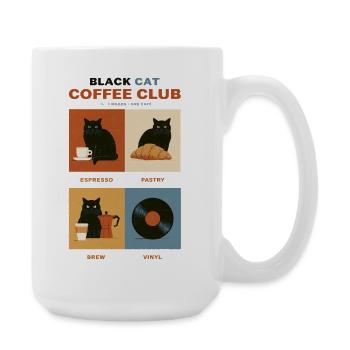 Black Cat Coffee Club Panels - Large Mug 440 ml - white - Right
