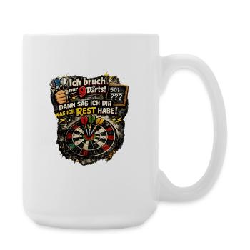 Nur 9 Darts Rest Bleibt - Große Tasse 440 ml - Weiß - Rechts