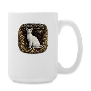 Oriental Shorthair Mom Cat Decor - Large Mug 440 ml - white - Right