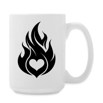 Abstract Fire Heart - Large Mug 440 ml - white - Right