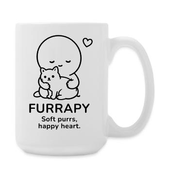 Furrapy – Soft Purrs | Happy Heart Cat Lover - Große Tasse 440 ml - Weiß - Rechts