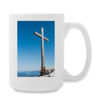 Summit cross in the German Alps - Large Mug 440 ml - white - Right