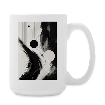 Abstraction noir et blanc orbites - Grande tasse 440 ml - blanc - Droite