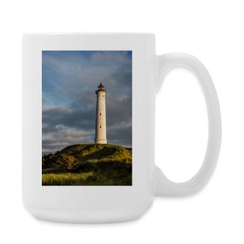 Phare de Lyngvig Fyr au Danemark - Grande tasse 440 ml - blanc - Droite