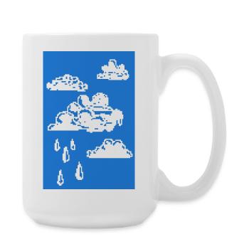 Nuages de pixels - Grande tasse 440 ml - blanc - Droite