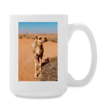 Desert camel in the sun - Large Mug 440 ml - white - Right