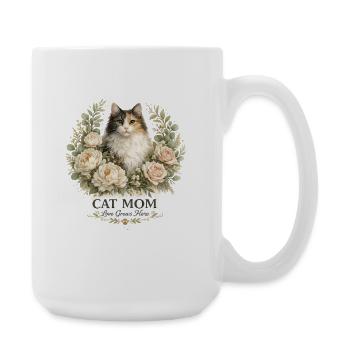 CAT_mom_Bloom - Große Tasse 440 ml - Weiß - Rechts