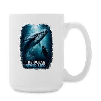 The Ocean Never Lies - Der Ozean Lügt Niemals - Große Tasse 440 ml - Weiß - Rechts