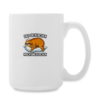 Faultier auf Kissen Dickerchen macht Nickerchen - Große Tasse 440 ml - Weiß - Rechts