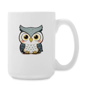 Kuschelige Eulenillustration - Große Tasse 440 ml - Weiß - Rechts