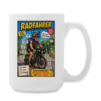 Der Radfahrer – nur noch eine kleine Runde - Große Tasse 440 ml - Weiß - Rechts