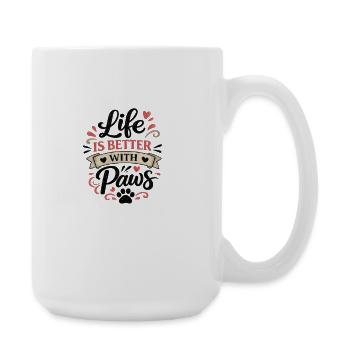 Das_Leben_ist_besser_mit_Poten - Große Tasse 440 ml - Weiß - Rechts