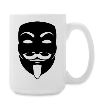 Anonymous Maske - Große Tasse 440 ml - Weiß - Rechts