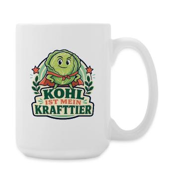 Kohl ist mein Krafttier – Gartenhumor - Große Tasse 440 ml - Weiß - Rechts