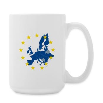 Map of Europe in the EU Star Ring - Large Mug 440 ml - white - Right
