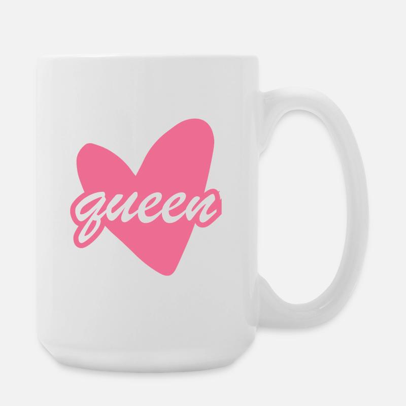 Queen Heart Script Herz Girl - Große Tasse 440 ml - Weiß