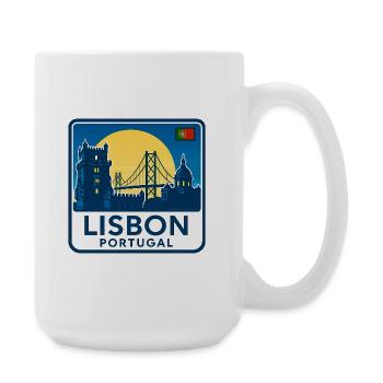 Horizon de Lisbonne au coucher du soleil - Grande tasse 440 ml - blanc - Droite