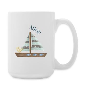 Segeltraum Pastellmeer - Große Tasse 440 ml - Weiß - Rechts