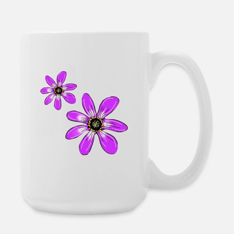 Fleurs Rose - Grande tasse 440 ml - blanc