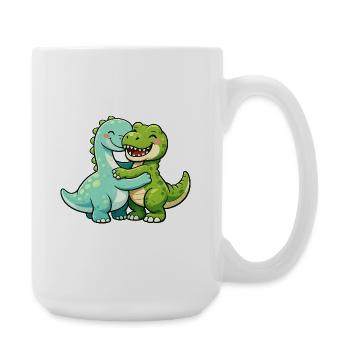 Cuddly dinosaurs - Large Mug 440 ml - white - Right